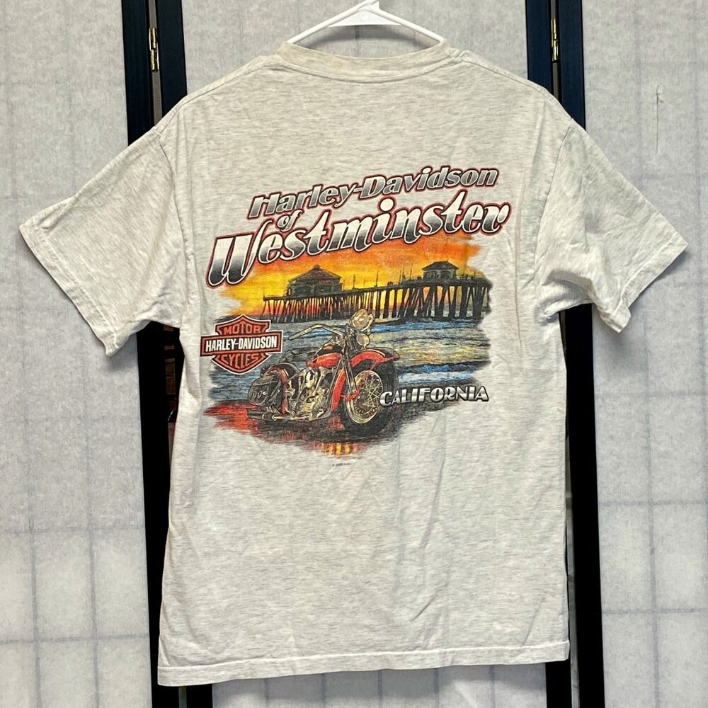 Vintage Harley Davidson 2-Sided Graphic Tee Souvenir Westminster CA Crew Neck M